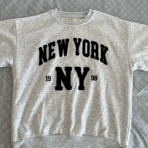 Gray 'New York NY' Pullover Sweatshirt